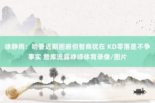 徐静雨：哈登近期困窘但智商犹在 KD零落是不争事实 詹库流露峥嵘体育录像/图片