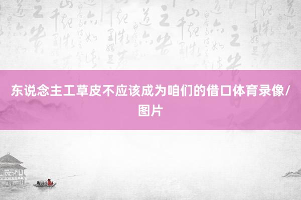 东说念主工草皮不应该成为咱们的借口体育录像/图片