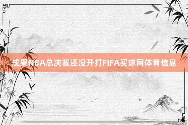 成果NBA总决赛还没开打FIFA买球网体育信息