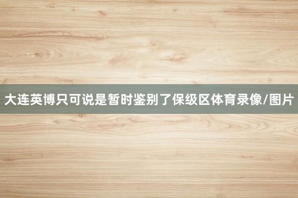 大连英博只可说是暂时鉴别了保级区体育录像/图片