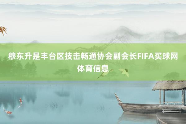 穆东升是丰台区技击畅通协会副会长FIFA买球网体育信息